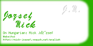 jozsef mick business card